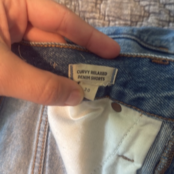 Madewell Blue Distressed Jean Shorts - Picture 3 of 4